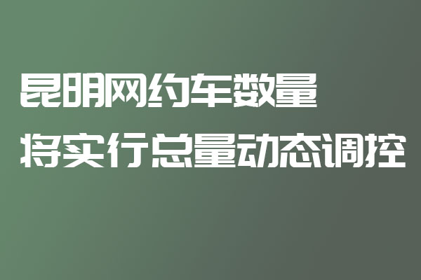 昆明網(wǎng)約車數(shù)量將實行總量動態(tài)調控_網(wǎng)約車牌照申請代辦_昆明網(wǎng)約車平臺_網(wǎng)約車